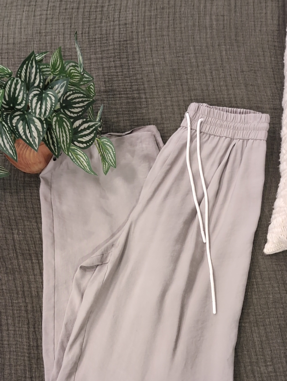 Zara Taupe Elastic Waist Casual Pants